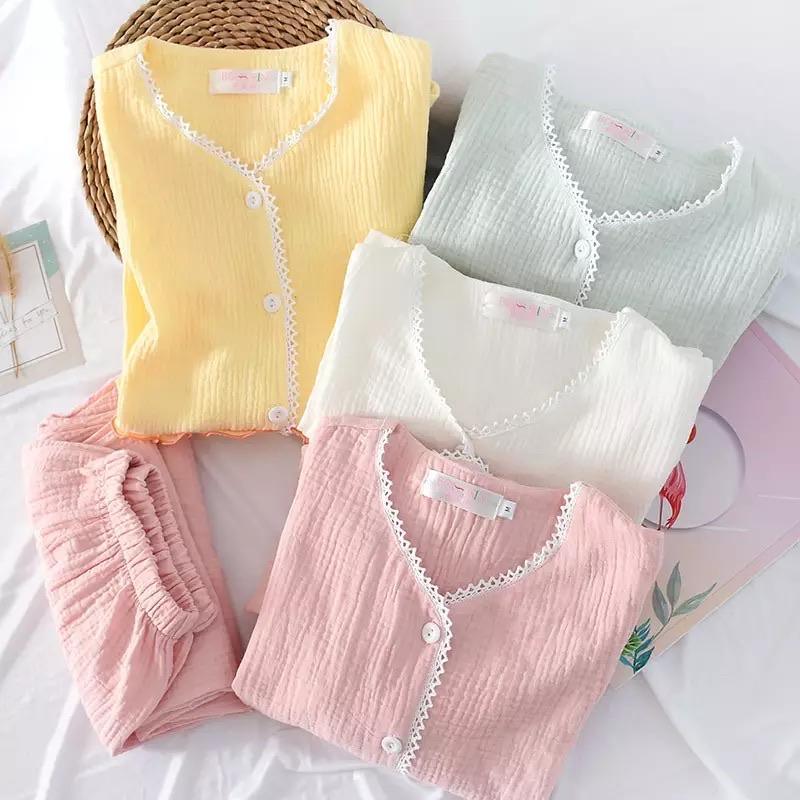 Laurel Lace Cotton Nightsets In Pink