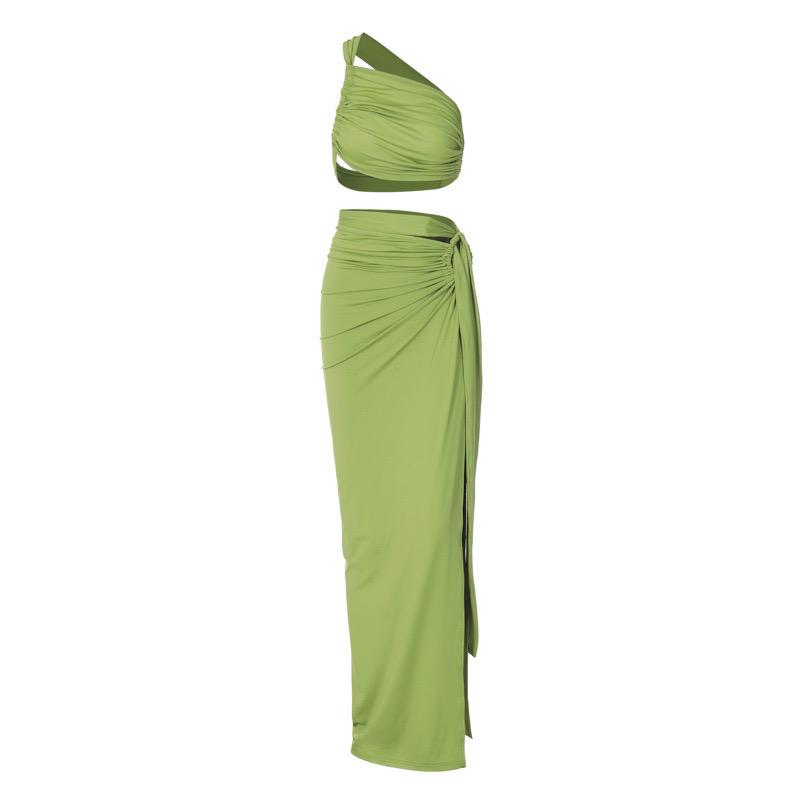 Macau Statement Summer Coord Set - Resortwear In Green