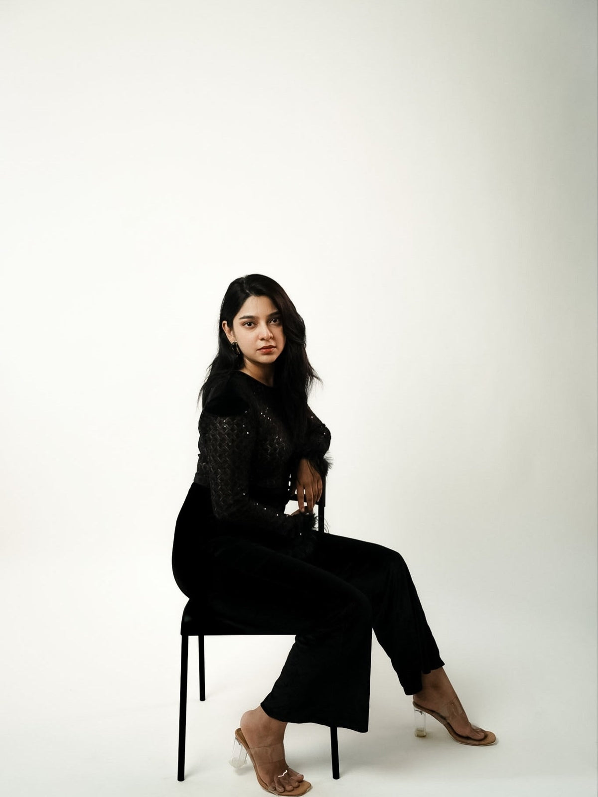 Adelie Fur Velvet Jumpsuit
