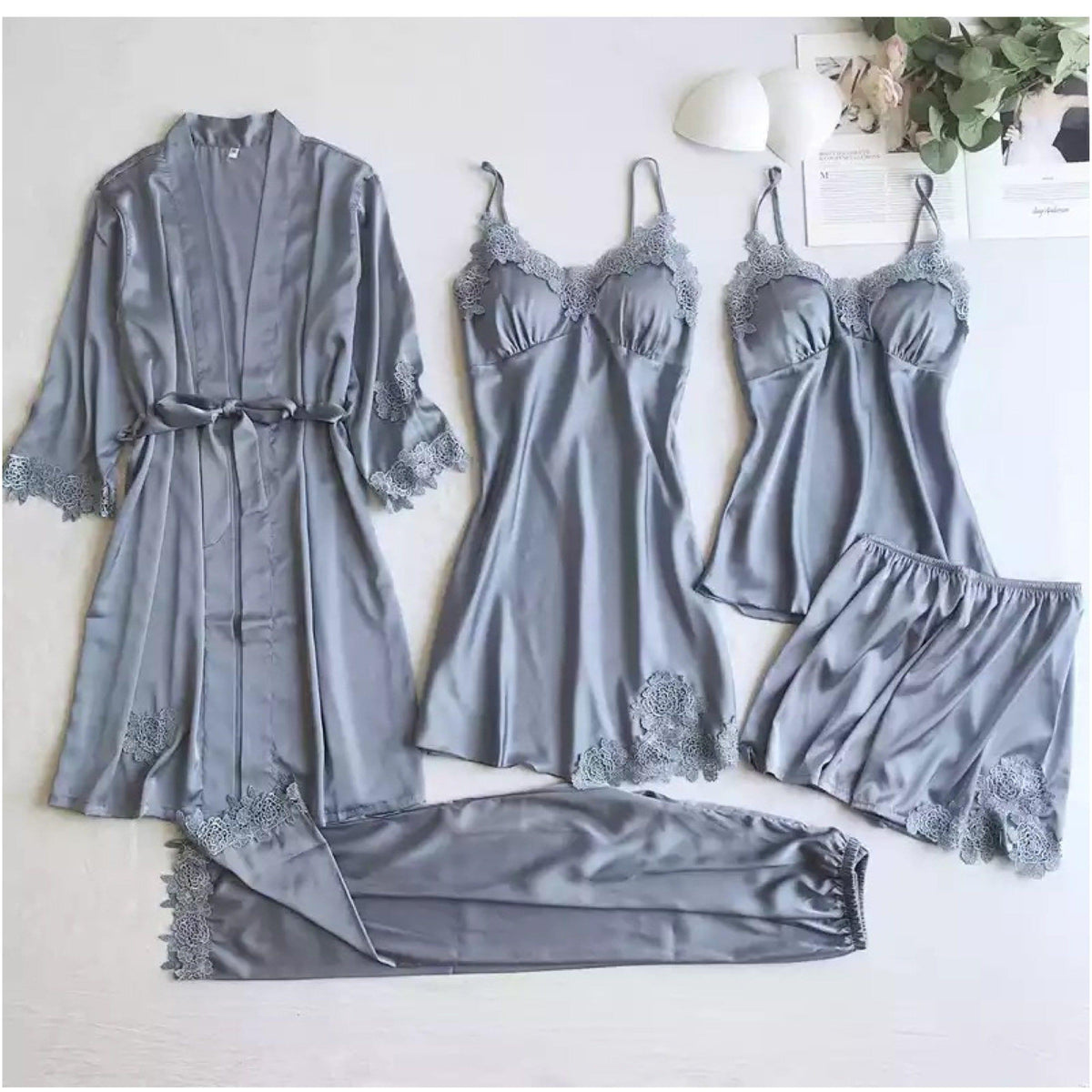 Anastasia Luxury Loungewear Set In Grey