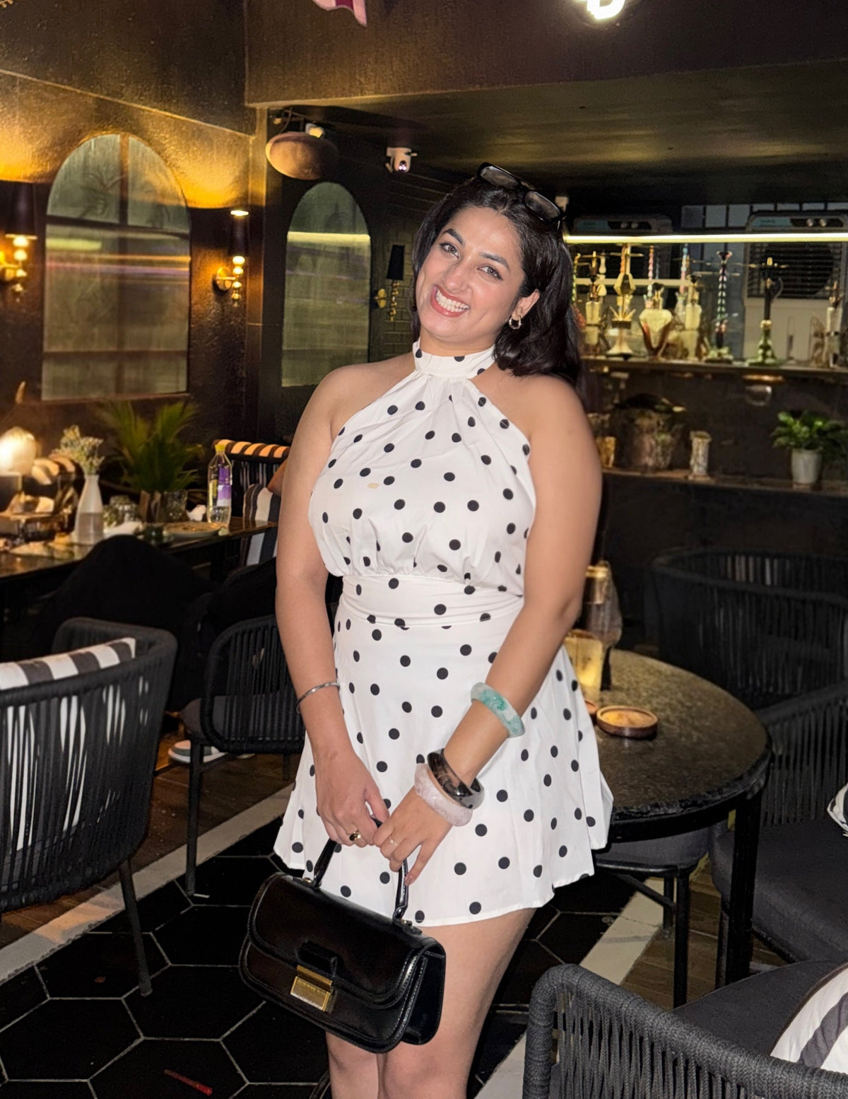 Andora Halterneck Polka Mini Dress