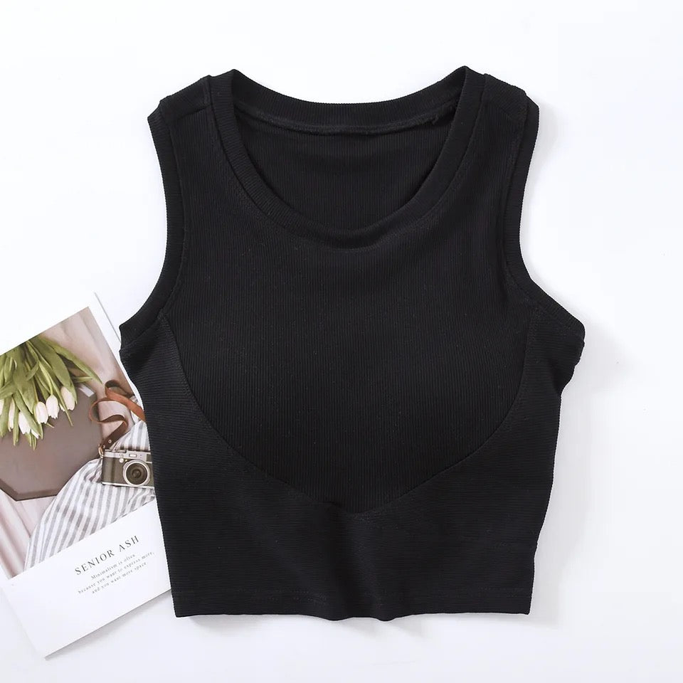 Baco Tank Tops with Inbuilt Bra In White