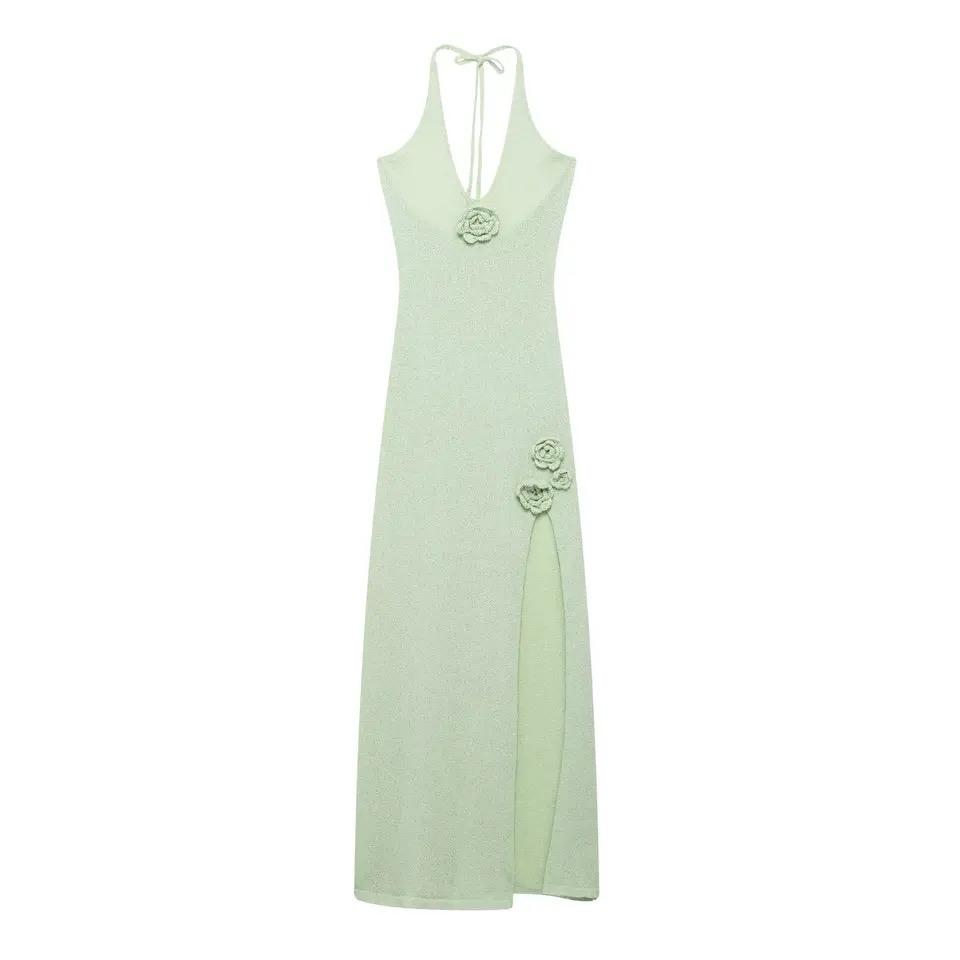 Dera Rosette Resortwear Holiday Dress In Mint