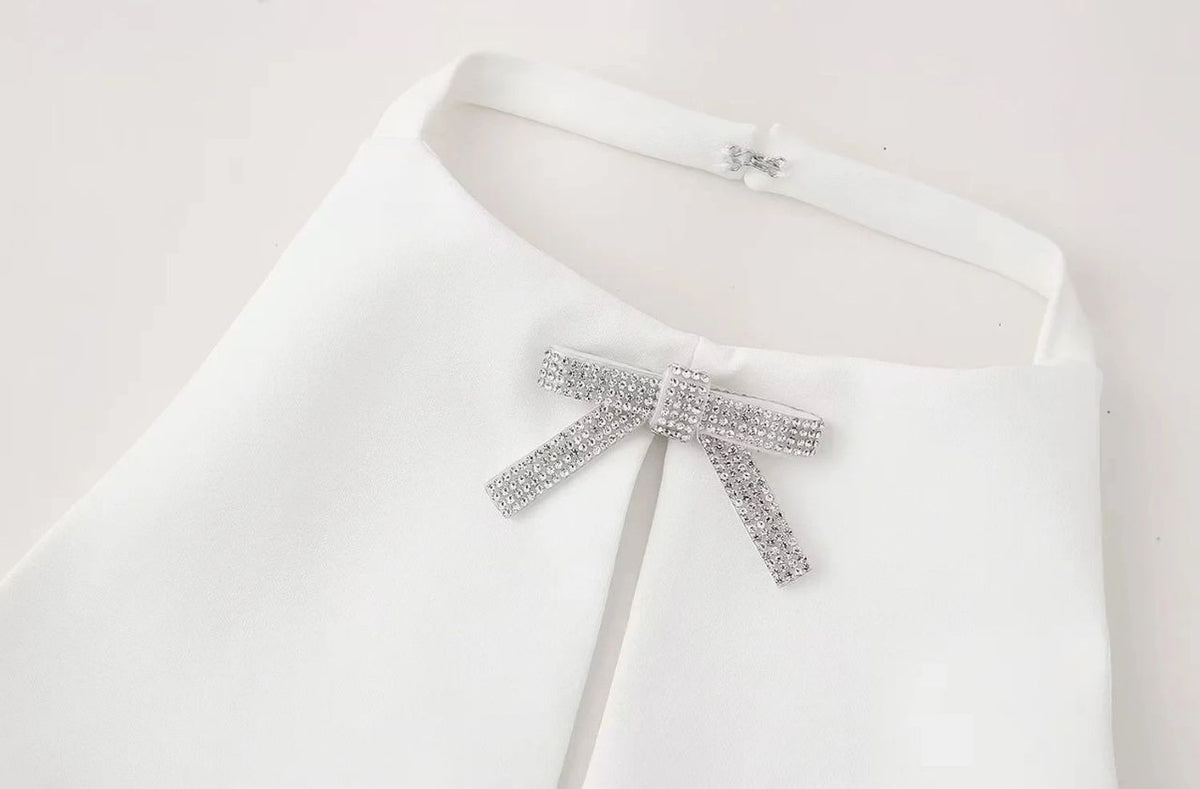 Fresta Halterneck Summer Top In White