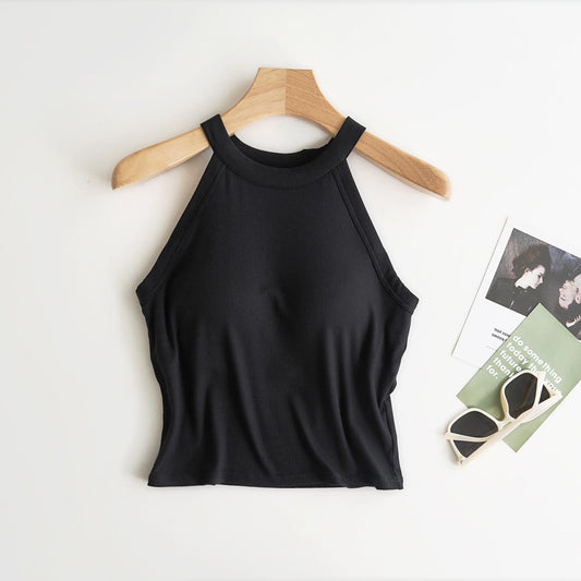 Hani Tank Tops With Inbuilt Bra In Black