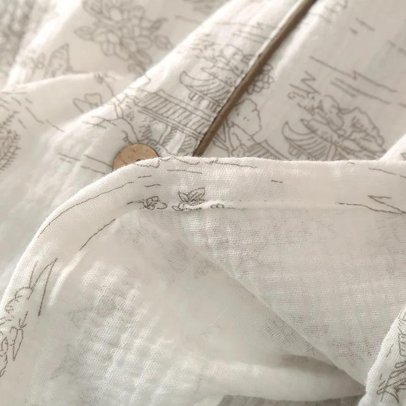 Lara 3 Pc Set Cotton Nightsuit In Off-White