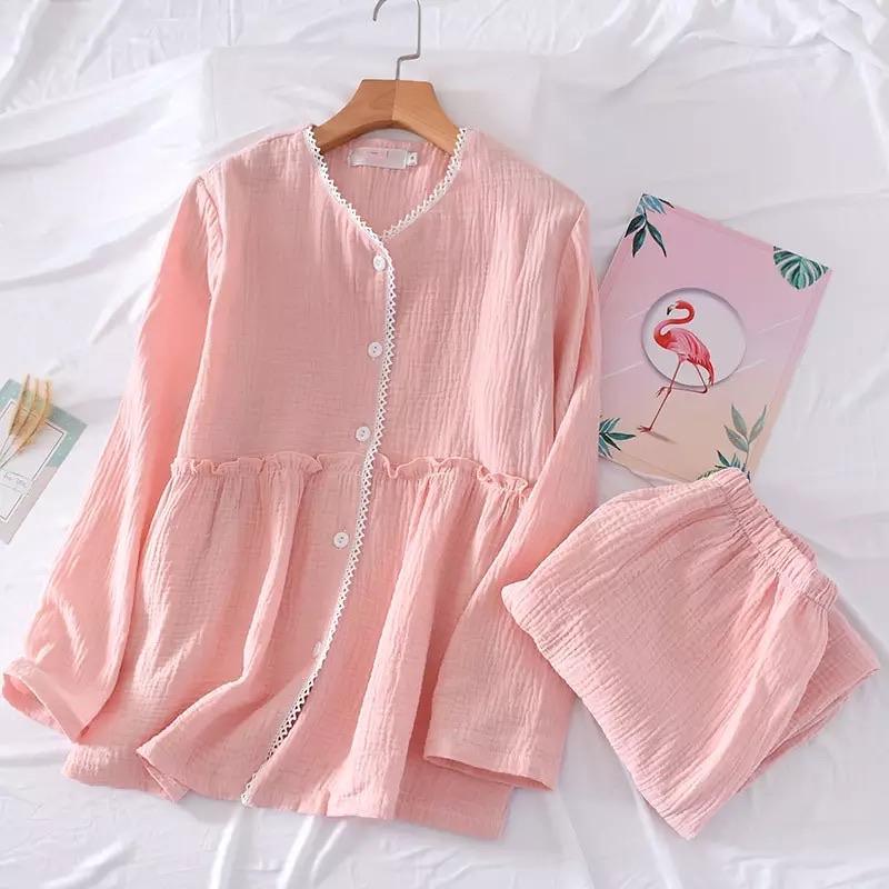 Laurel Lace Cotton Nightsets In Pink