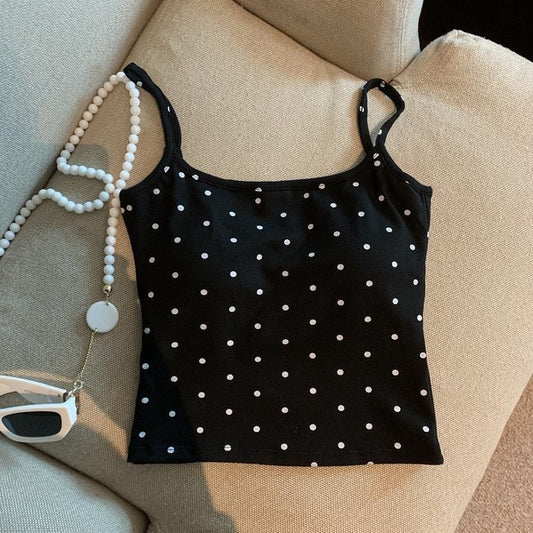 Loret Tank Tops with Inbuilt Bra In Black
