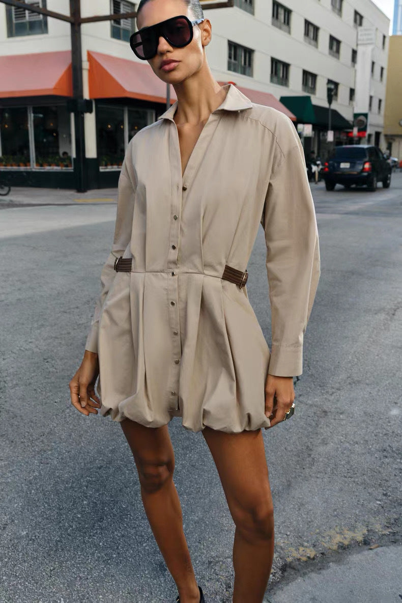 Manon Belted Shirt Mini Dress