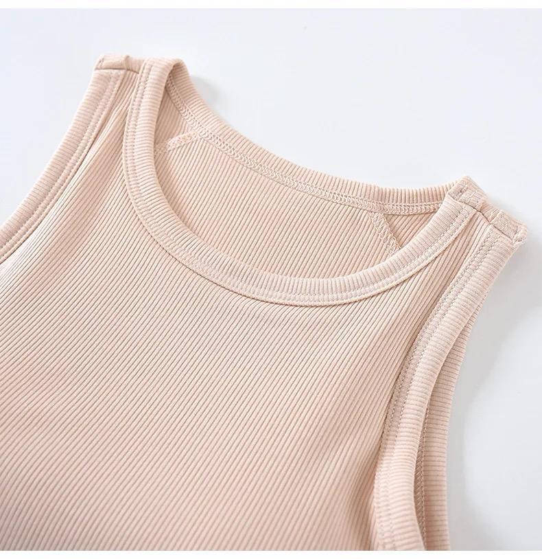 Nicole Tank Tops with Inbuilt Bra In Peach