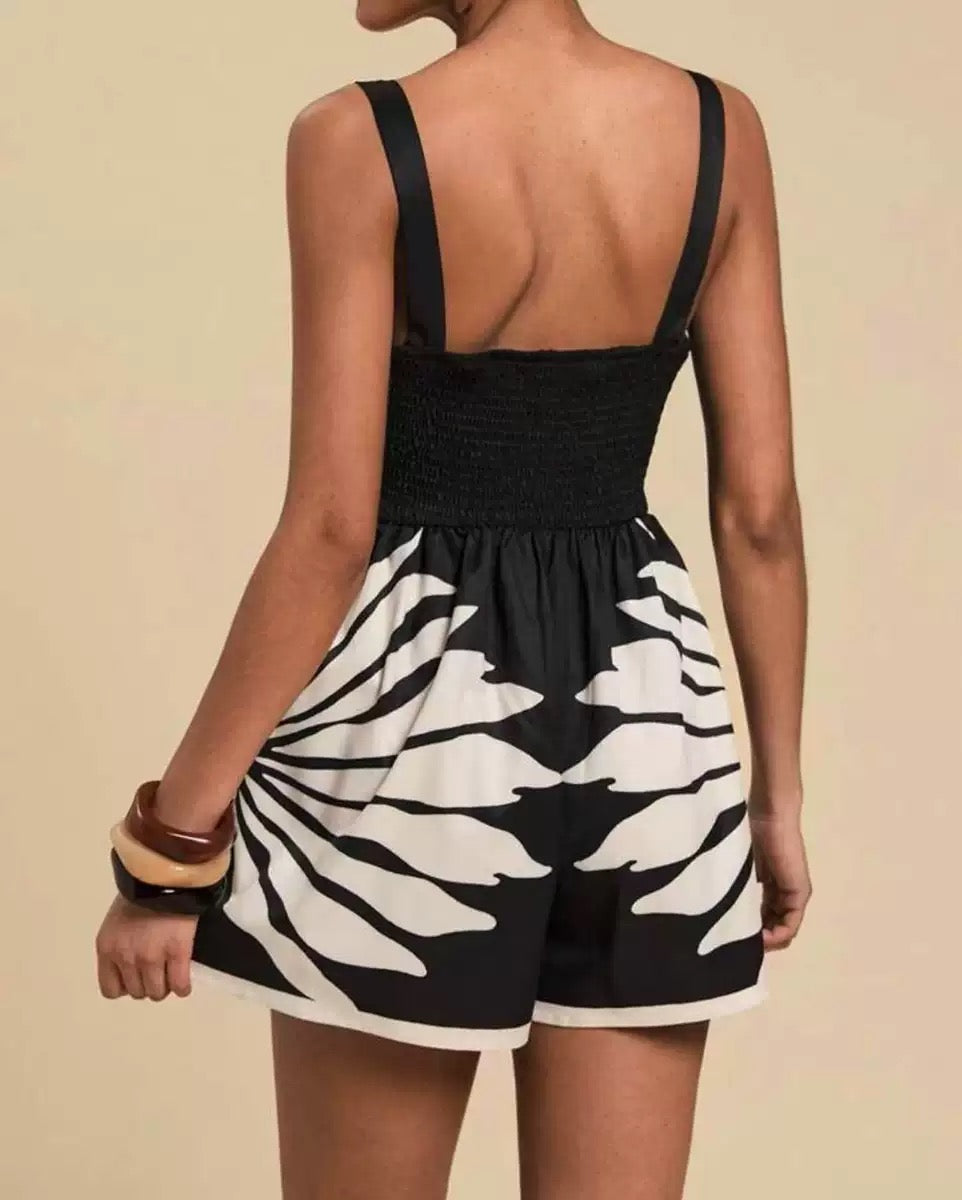 Sabella Cut-Out Romper In Black