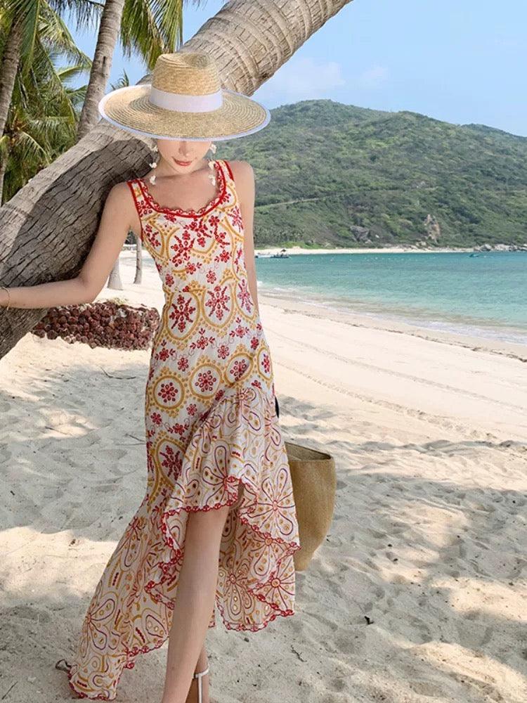 Scilla Luxe Summer Midi Dress In White