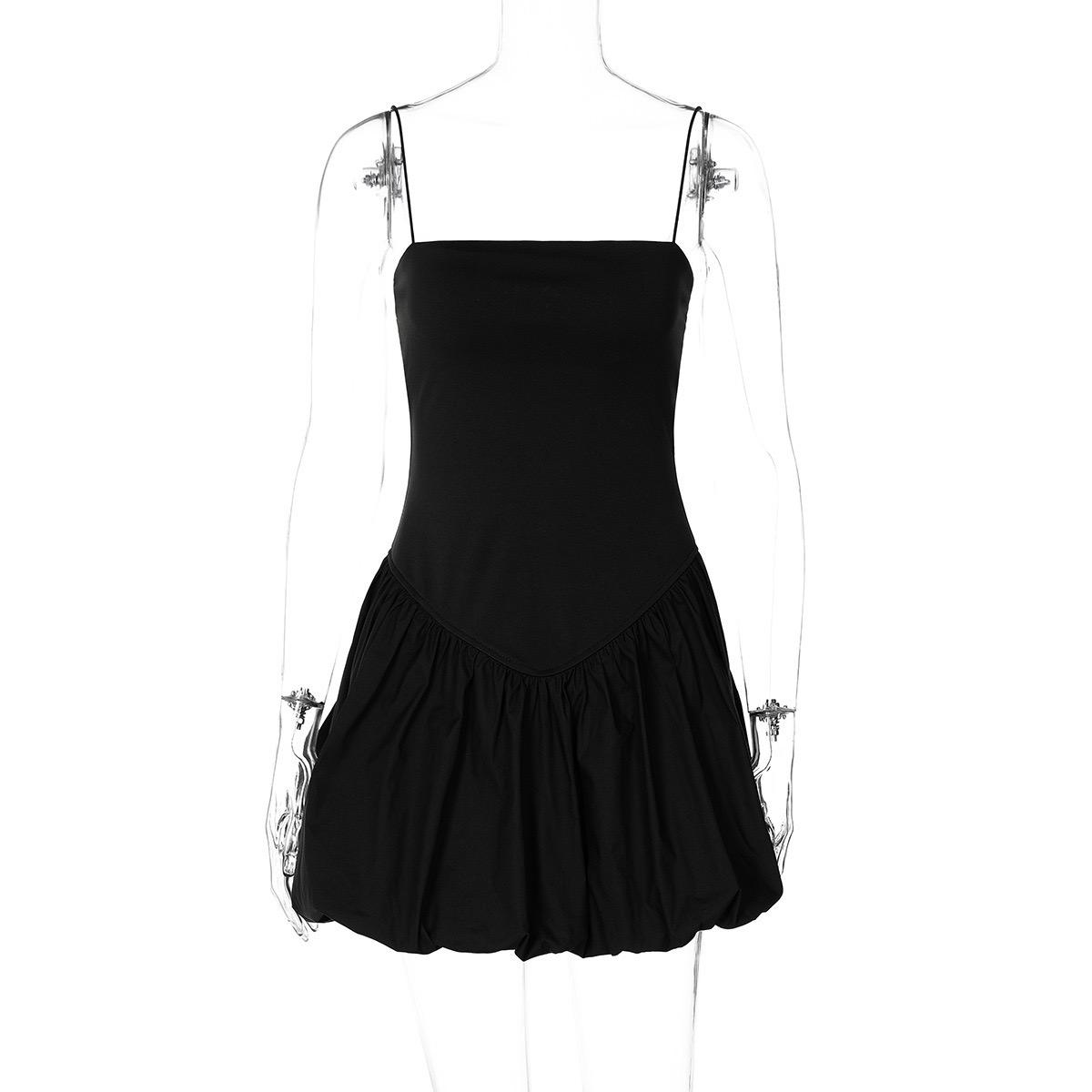 Semena Statement Balloon Dress In Black