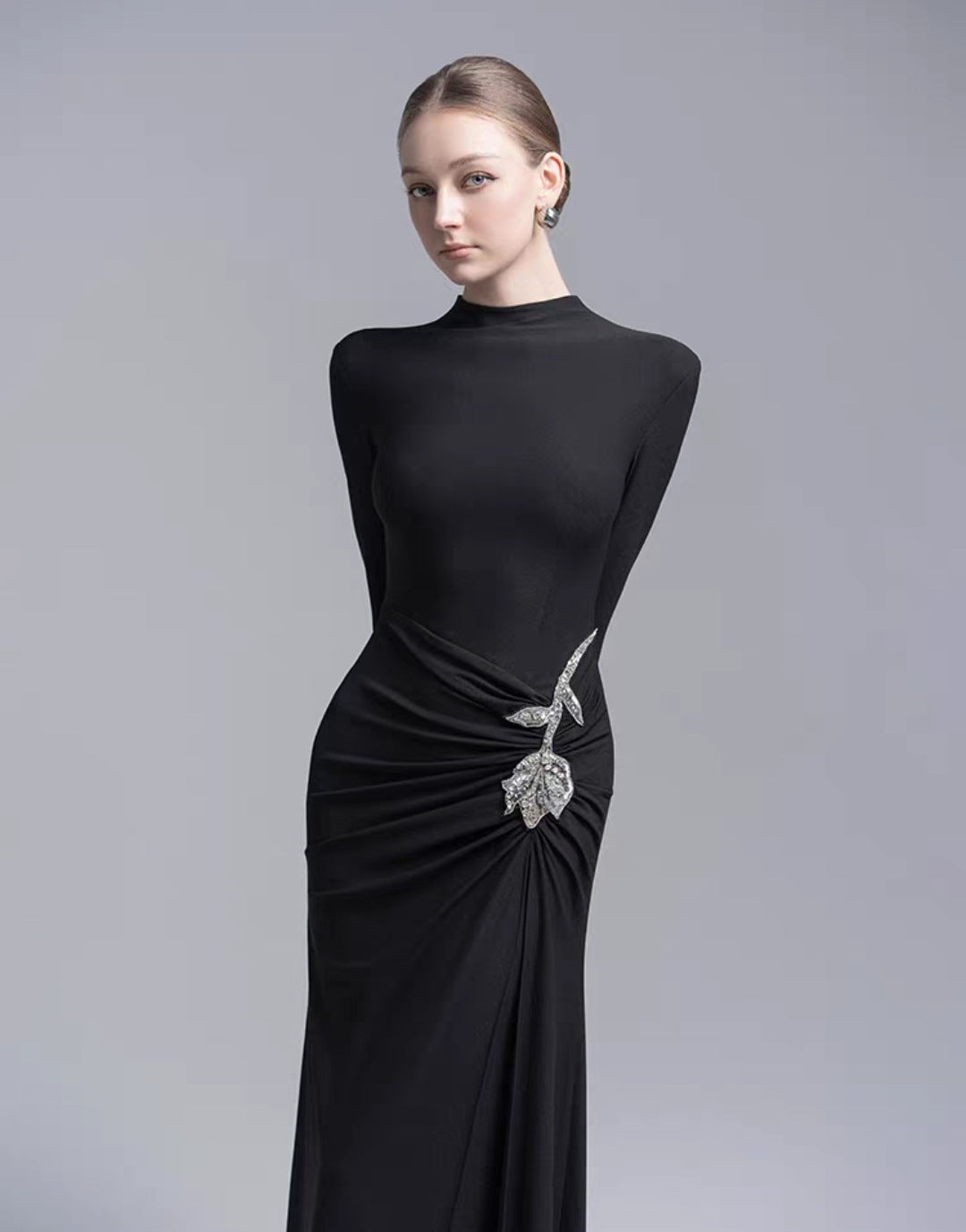 Svea Embellished Slit Maxi Dress
