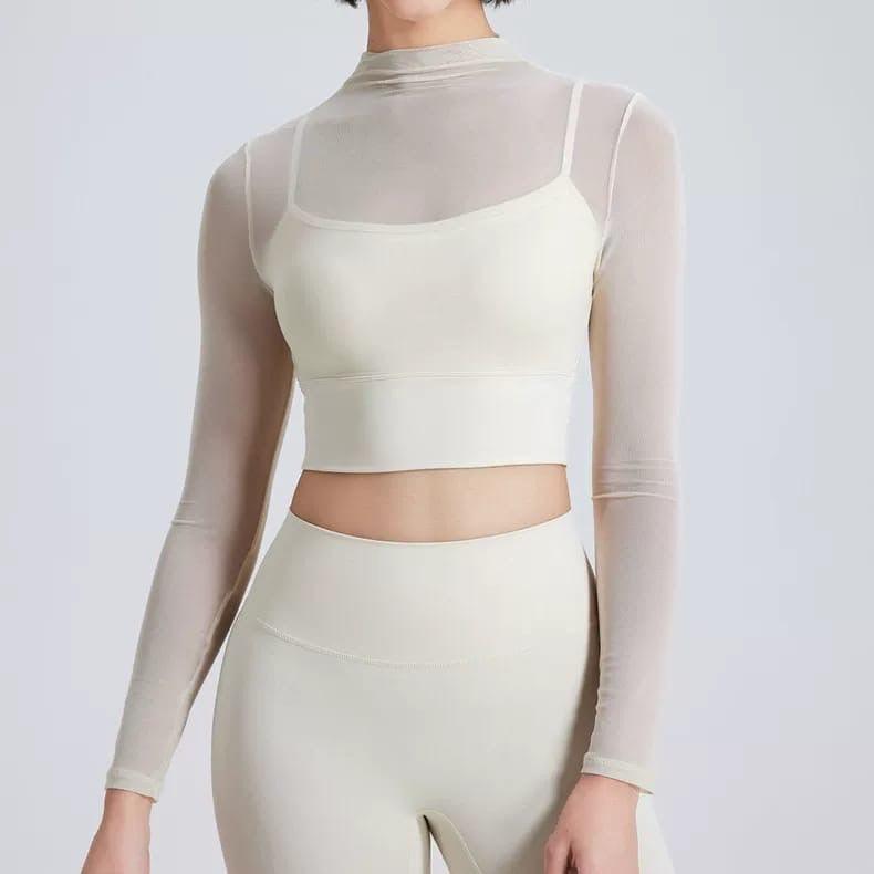Terra Seamless Top with Inbuilt Bra In White