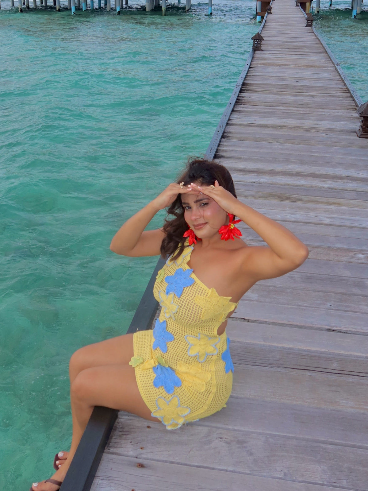 Valencia Crochet Holiday Mini Dress