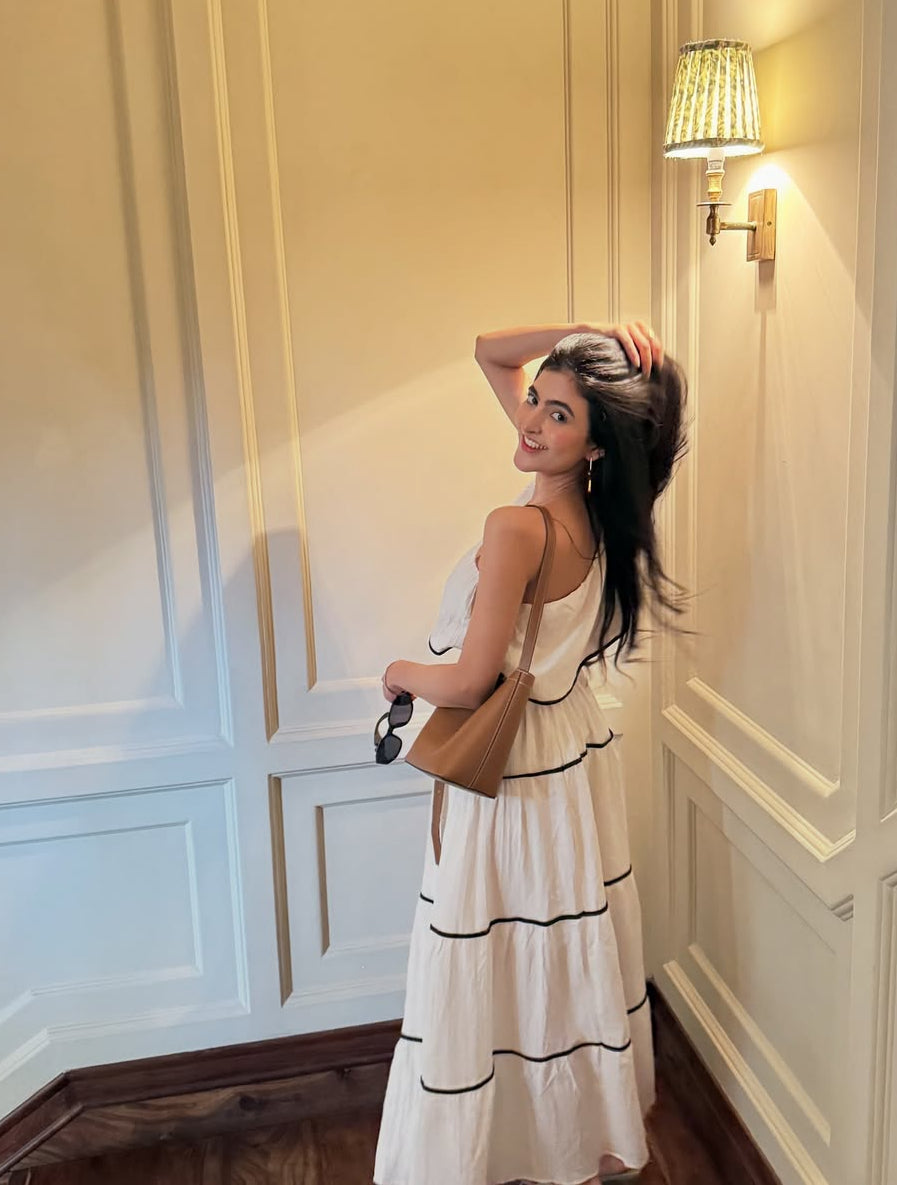 Valentino One-Shoulder Top With Skirt Coord Sets In White